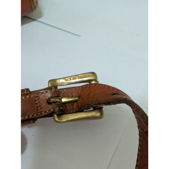 Vintage Dooney and Bourke Brown Crossbody All Weather Leather Bag with Buckles - Picture 9 of 10